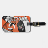 Sport Volleyball 🏐 - Oranje, wit, zwart Bagagelabel (Voorkant horizontaal)