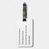 Sport Volleyball 🏐 - Oranje, wit, zwart Bagagelabel (Achterkant verticaal)