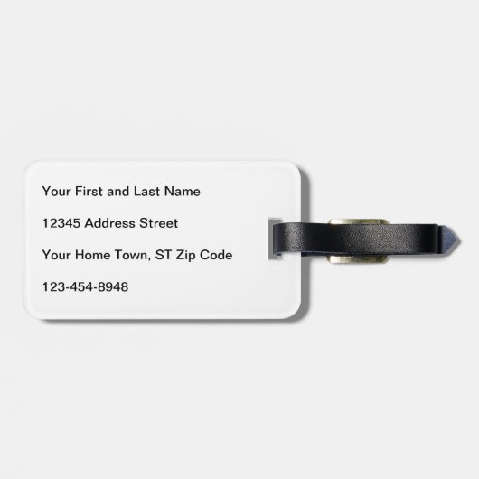 Sport Volleyball 🏐 - Oranje, wit, zwart Bagagelabel (Achterkant horizontaal)