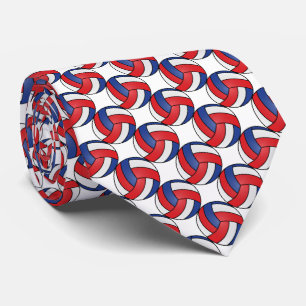 Sport Volleyball - Rood, Wit en Blauw Stropdas