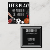 Sport voor het afspelen van kinderen vierkante visitekaartje (Voorkant / Achterkant)