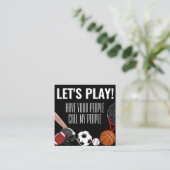 Sport voor het afspelen van kinderen vierkante visitekaartje (Staand voorkant)