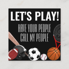 Sport voor het afspelen van kinderen vierkante visitekaartje