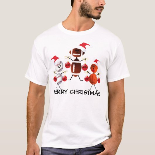 Sport Vrolijk Kerstfeest T-shirt (Voorkant)