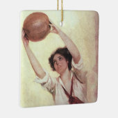  sport, Vrouw Basketball Player met bal Keramisch Ornament (Rechts)