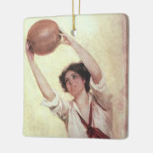  sport, Vrouw Basketball Player met bal Keramisch Ornament (Links)