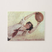  sport, Vrouw Basketball Player met bal Legpuzzel (Horizontaal)