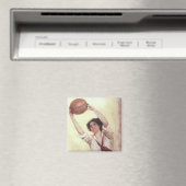  sport, Vrouw Basketball Player met bal Magneet (Insitu (Vaatwasser))