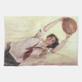  sport, Vrouw Basketball Player met bal Theedoek (Horizontaal)