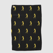 Sport Vrouw Gold Golfer Silhouette Golf Towel Golfhanddoek (Voorkant)