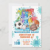 Sport Waterslide Pool Verjaardagsfeest Kaart (Voorkant)