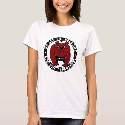 Sport We laten de honden uit atletische bulldog ma T-shirt (Voorkant)
