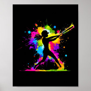 Sport Zachte Meisje Vrouwen Waterverf Kunst Drip T Poster