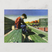  sport, zand Football ventilator met Megafone Briefkaart (Voorkant)