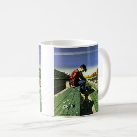  sport, zand Football ventilator met Megafone Koffiemok (Voorkant rechts)