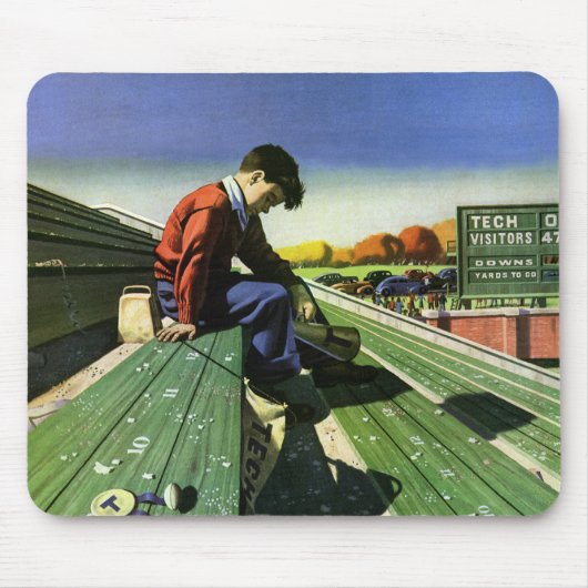  sport, zand Football ventilator met Megafone Muismat (Voorkant)