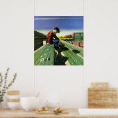  sport, zand Football ventilator met Megafone Poster (Keuken)