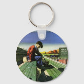  sport, zand Football ventilator met Megafone Sleutelhanger (Voorkant)