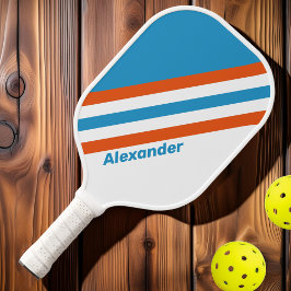 Sport Zomer Nostalgische Strepen met Naam Pickleball Paddle