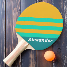 Sport Zonnige Zeeën Strepen met Naam Tafeltennisbatje