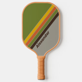 Sport Zonsondergang Clover Gestreepte met Naam Pickleball Paddle