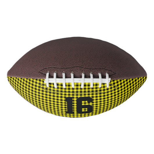 Sport Zwart Goud Check Team Nummer Leeftijd American Football (Voorkant)