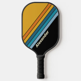 Sport zwart regenboog gestreept met naam pickleball paddle