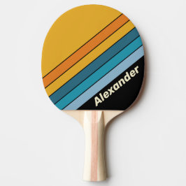 Sport Zwart Regenboog Gestreept met Naam Tafeltennisbatje