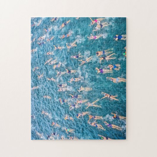 Sport zwemmers Puzzle Legpuzzel (Verticaal)