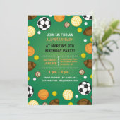 Sportachtergronduitnodiging Kaart (Staand voorkant)