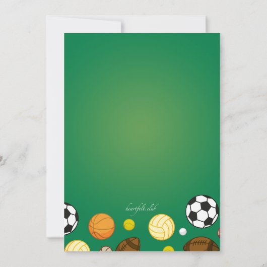 Sportachtergronduitnodiging Kaart (Achterkant)