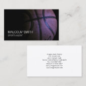 Sportagent Donkere Basketbal Close-up Visitekaartje (Voorkant / Achterkant)