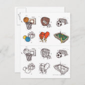 Sportapparatuur tegen wit briefkaart (Voorkant / Achterkant)