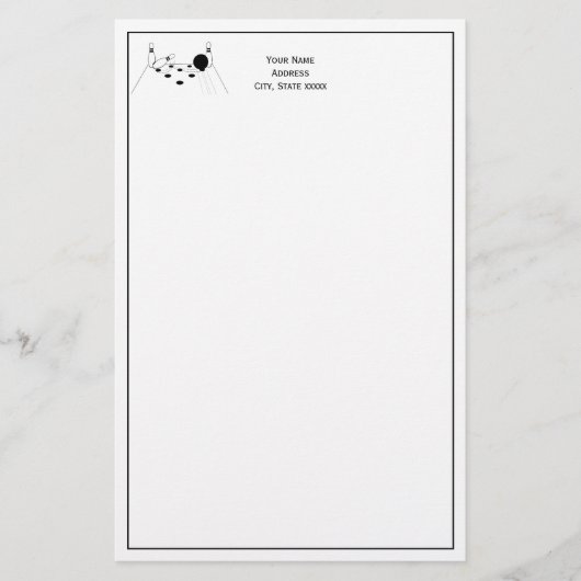 Sportartikelen voor Bowling Ball en Pins Briefpapier (Voorkant)