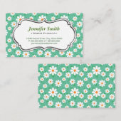 Sportarts - Elegant Green Daisy Visitekaartje (Voorkant / Achterkant)