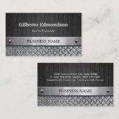 Sportarts - hout en metaallook visitekaartje (Voorkant / Achterkant)