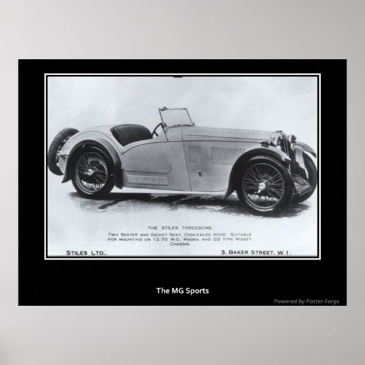 Sportauto 1930 afdrukken poster (Voorkant)