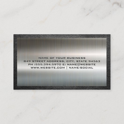 Sportauto Auto Logo | Metallic Geborsteld Visitekaartje (Achterkant)