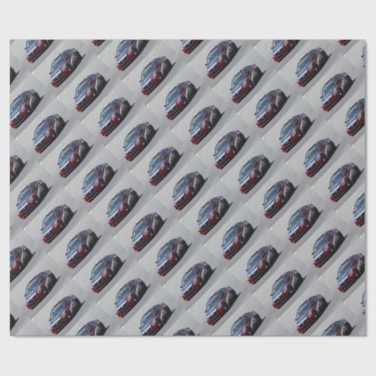 Sportauto automatisch racen cadeaupapier (Vlak)