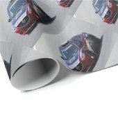 Sportauto automatisch racen cadeaupapier (Rol Hoek)