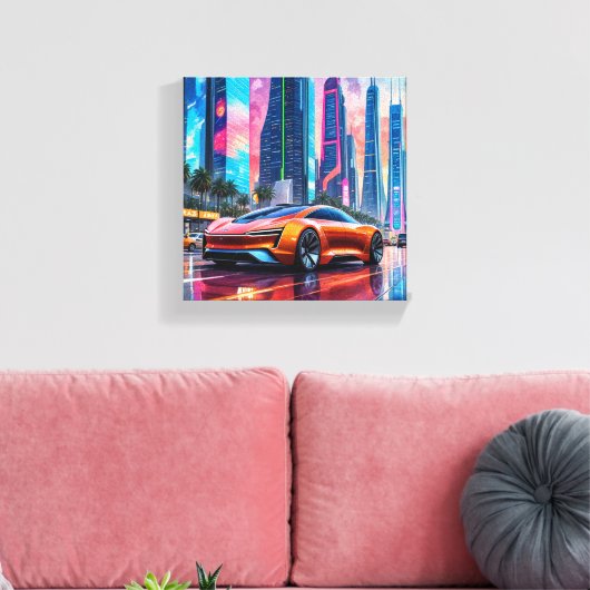 Sportauto Canvas Afdruk (Insitu (Woonkamer))