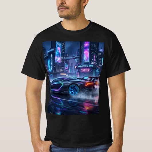 Sportauto gestileerde T-shirt (Voorkant)