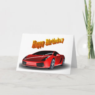 Sportauto Happy Birthday Kaart