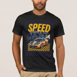 Sportauto & knappe kat ontwerp T-shirt