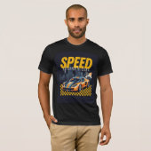 Sportauto & knappe kat ontwerp T-shirt (Voorkant volledig)