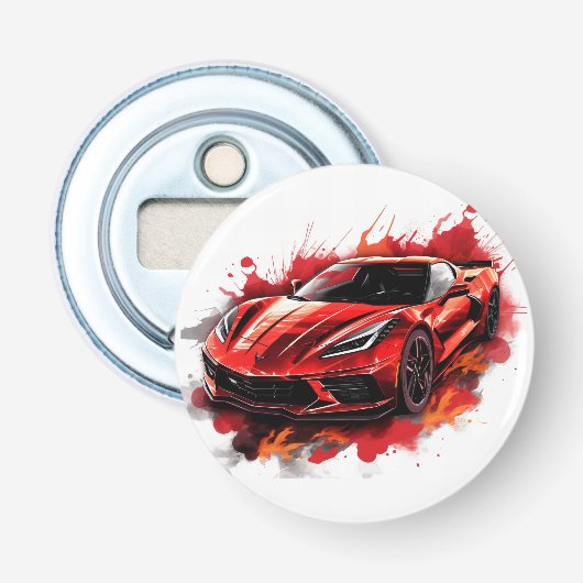 Sportauto knop flesopener button flesopener (Voorkant)