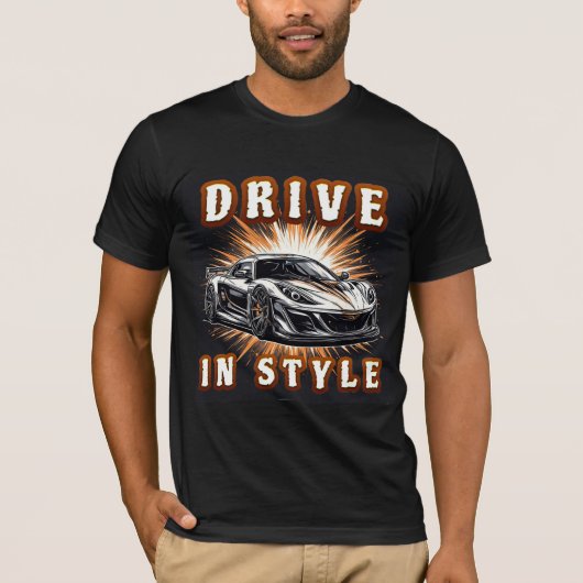 Sportauto met exploderende energie t-shirt (Voorkant)