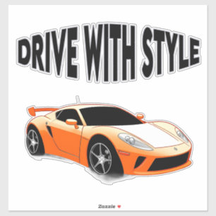 Sportauto met strak design en moderne esthetiek sticker