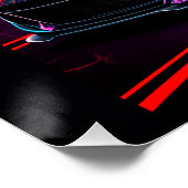 Sportauto op een graffiti-achtergrond perfect poster (Hoek)