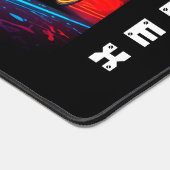 Sportauto op een graffiti met voornaam bureaumat (Hoek)